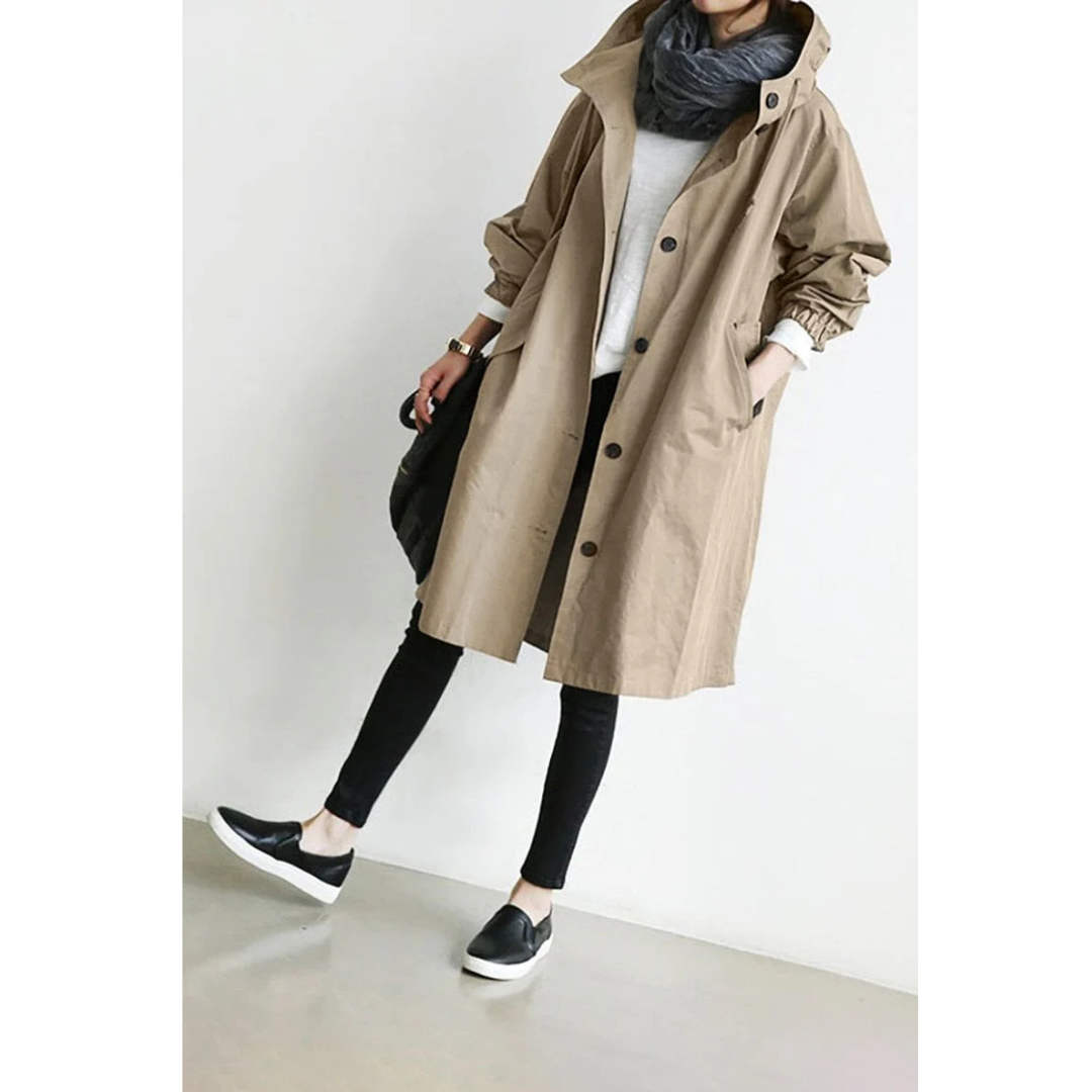 Lange Waterdichte Trenchcoat Voor Dames | Winter